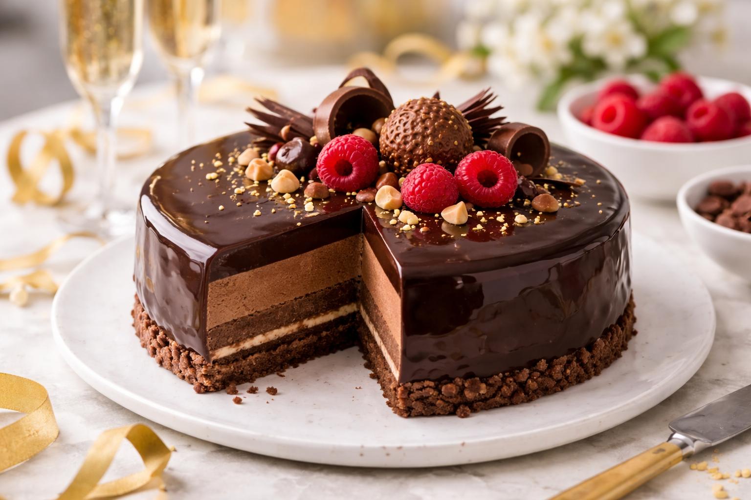 Tort cu mousse de ciocolată – un desert rafinat ideal pentru momente speciale